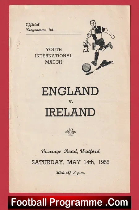 England v Ireland 1955 – Youths at Watford