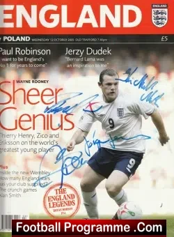 England v Poland 2005 – Old Trafford Multi Autographed SIGNED