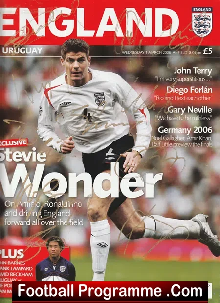 England v Uruguay 2006 – Multi Signed Autographed + Rooney