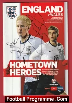 England v Wales 2014 – U21 Multi Signed Autographed + Southgate