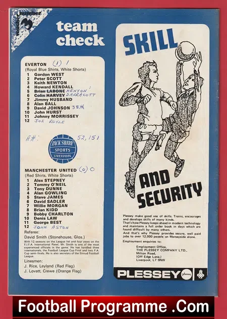 Everton v Manchester United 1971
