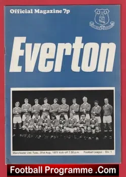 Everton v Manchester United 1971 - football programme