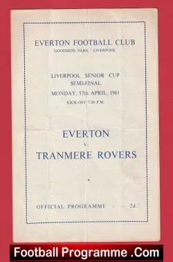 Everton v Tranmere Rovers 1961 – Liverpool Senior Cup Semi Final