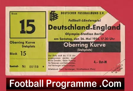 Germany v England 1956 – Berlin Friendly + Duncan Edwards