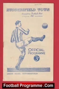 Huddersfield Town v Burnley 1953 - 1950s - football programme