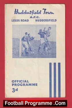 Huddersfield Town v Burnley 1954 - 1950's - football programme