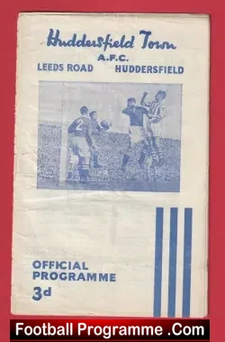 Huddersfield Town v Preston 1955 - Autographed Signed - football programme