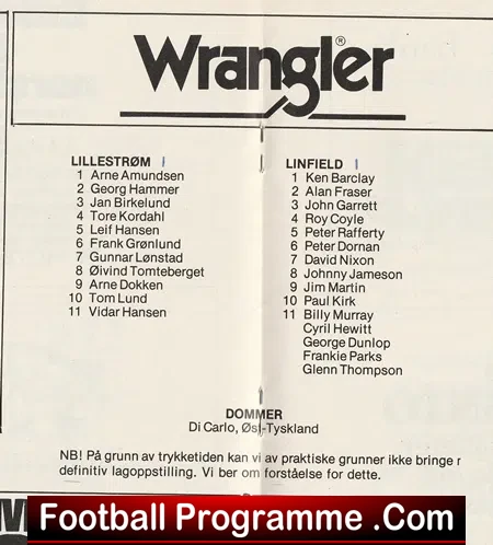Lillestrom v Linfield 1978 - Lillestrøm SK Norway