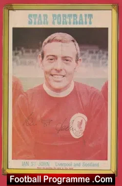 Liverpool Ian St John 1968 - Autographed SIGNED - football programme