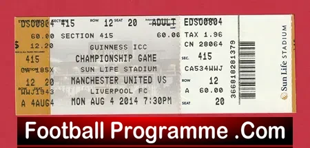 Liverpool v Manchester United 2014 – Ticket USA America