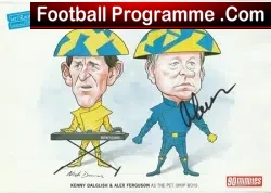 Manchester United Alex Ferguson SIGNED Picture Daglish Cartoon
