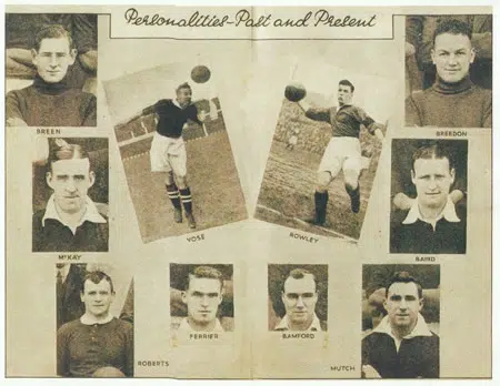 Manchester United Football Club Man Utd Players Caricatures 1930
