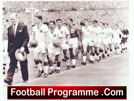 Manchester United Matt Busby Leads Man Utd Out at Wembley 1957