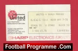 Manchester United v Dukla Prague 1983 - Football Ticket - football memorabilia