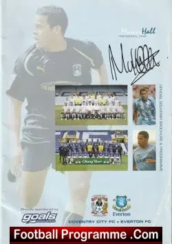 Marcus Hall Testimonial Benefit Match Coventry City SIGNED - football programme