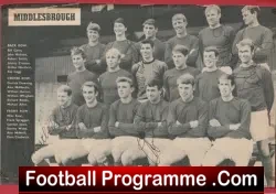 Middlesbrough Football Club Multi Autographed Signed 1968 - football programme