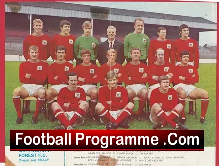 Nottingham Forest Football Club Multi Autographed Signed 1968