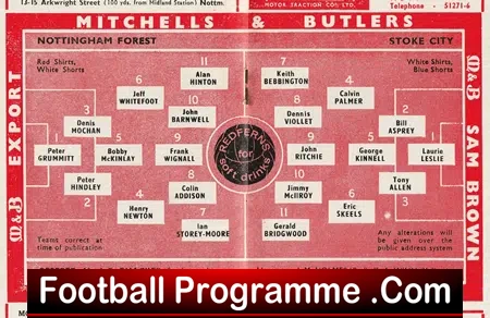 Nottingham Forest v Stoke City 1965 - 1960s