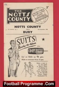 Notts County v Bury 1958