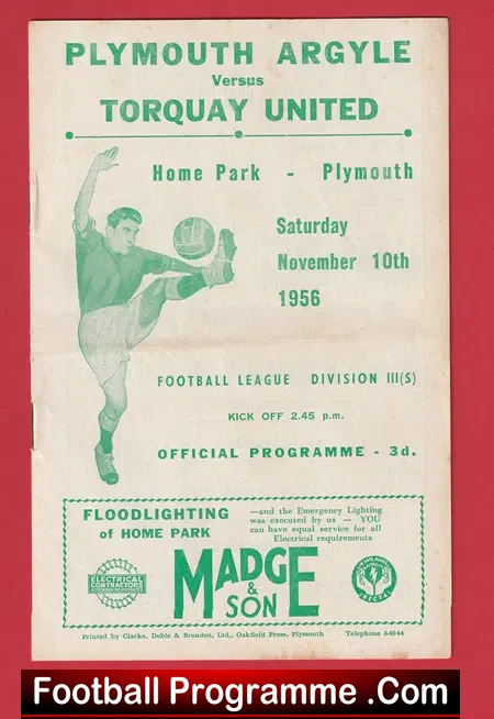 Plymouth Argyle v Torquay United 1956 – 1950s