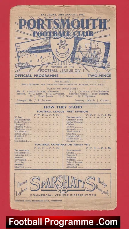 Portsmouth v Burnley 1947 – 1940s