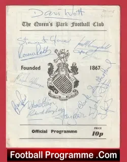 Queens Park v Brechin City 1978 - Multi Autographed SIGNED - football programme