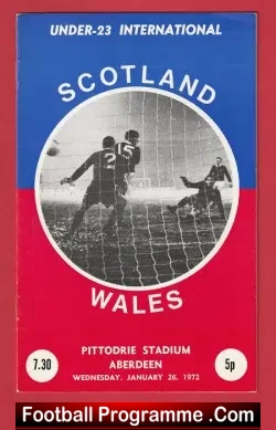 Scotland v Wales 1972 – U23 Football Match at Aberdeen