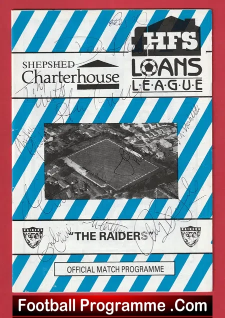 Shepshed Charterhouse v Caernarfon Town 1990 - Multi SIGNED