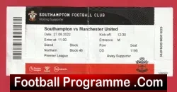 Southampton v Manchester United 2022 – Match Ticket