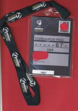 Sweden v England 2009 – U21 Media Press Pass Lanyard Ticket