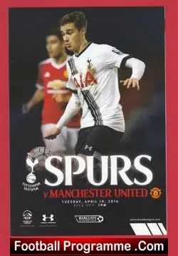 Tottenham Hotspur v Manchester United 2016 – Under 21 Programme