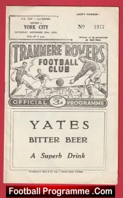 Tranmere Rovers v York City 1960