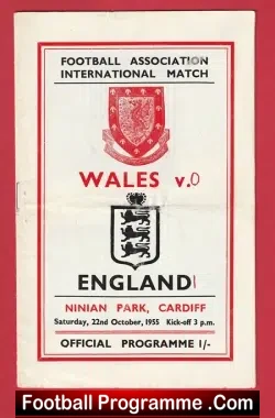 Wales v England 1955 – Ninian Park – Cardiff