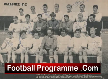 Walsall Football Club 1969 - Multi Autographed SIGNED