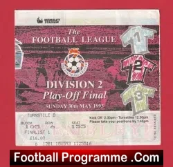 West Bromwich Albion v Port Vale 1993 – Play Off Final TICKET