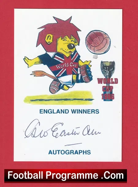 1966 World Cup Winner George Eastham Autograph Signed Card