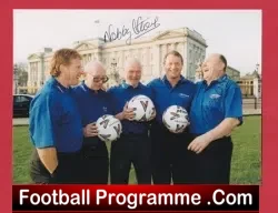 1966 World Cup Winners Nobby Stiles + George Cohen Signed Pic - football programme