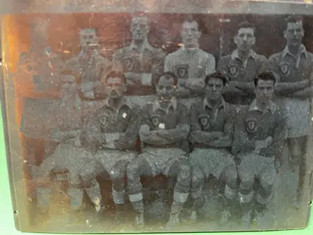 Wales Football Team Original Printers Brass Plate Block 1950s