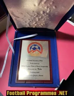 Wales Ladies Womens Football Team U19 Welsh FA Original Plaque 2018