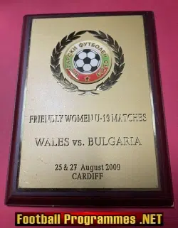 Wales Ladies Womens Football Team Welsh Original Plaque U19 Cardiff 09