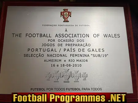 Wales Ladies Womens Football Team Welsh Original Plaque U19 Portugal