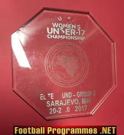 Wales Ladies Womens Football Team Welsh Original Plaque U17 Sarajevo 17