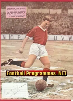 Manchester United Albert Quixall Autograph Signed Man United 50s