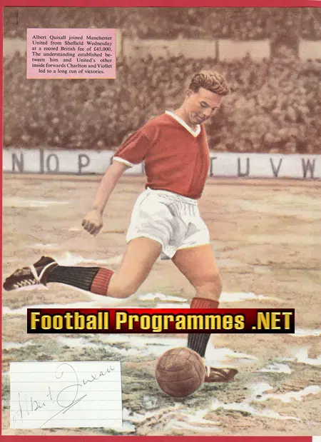 Manchester United Albert Quixall Autograph Signed Man United 50s