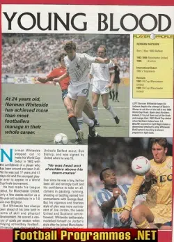 Manchester United Norman Whiteside Autograph Signed Man Utd 80s
