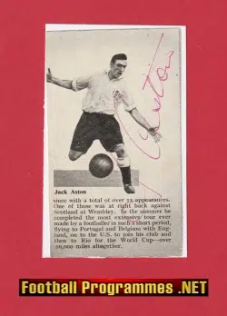 Manchester United Jack Aston Autograph Signed Man Utd 40s