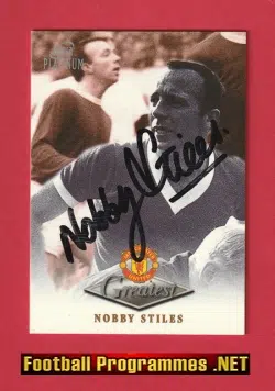 Manchester United Nobby Stiles Autograph Signed Man Utd 60s