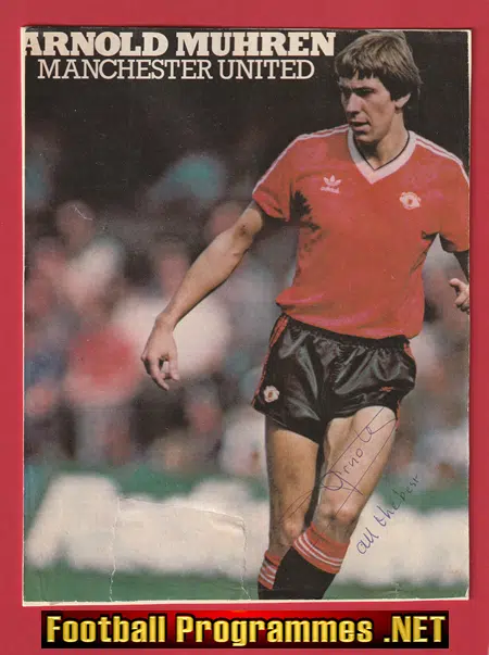 Manchester United Arnold Muhren Autograph Signed Man Utd 80s