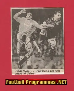 Manchester United Paul Ince Autograph Signed Man Utd 90s