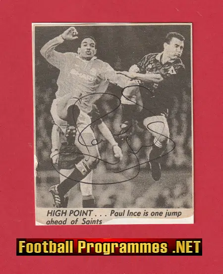 Manchester United Paul Ince Autograph Signed Man Utd 90s
